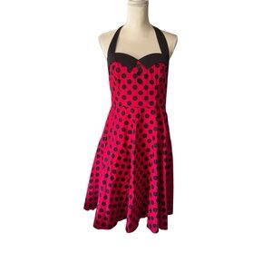 Dressystar Polka Dot Halter Midi Dress
